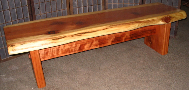 Redwood Trestle Bench