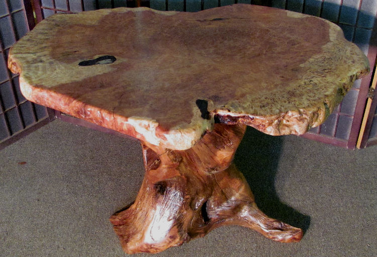 Redwood Burl End Table