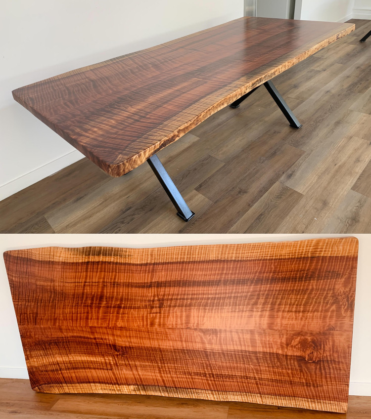 Curly Redwood Dining Table